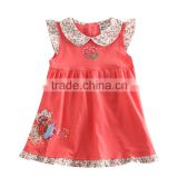 (H4980) red 18M-6Y nova baby girls summer short sleeve dress embroiderd fashion my little girl dress wholesale kids clothes