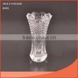 The lily flower shape and Elegant643G glass vase with stipe wholesale