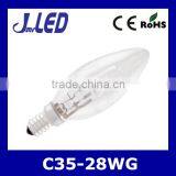Halogen C35 Candle Light Bulb 28w Glass Body E14