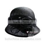 Ladies Church Hats New Fancy Sinamay Church Hats With Flowers thumbnail-2