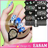 Hot Blue Butterfly Design Nail Stencil Sticker Decals and Stencil Wraps