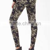 Tropic Floral Cropped Skinny Leggings Women Casual Pants thumbnail-3