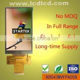 4.3 Inch Lcd Panel 480*800, ILI9806E , 16/18/24 Bit RGB, 3wire SPI Interface, Full Viewing Angle, High Brightness IPS LCD