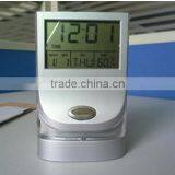 Multifunction Lcd Color Change Flashlight Pen Holder Clock