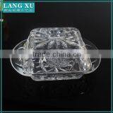 Machine Made Clear Glass Butter Dish