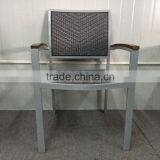 Outdoor aluminium stackable restaurant chair with rattan seat & back aluminum rattan chair