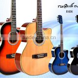Beginner spruce & poplar plywood fingerboard rosewood D-shape plastic acoustic guitar