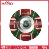 Foot Ball Print Europen Style Plastic Chip and Dip Melamine 11inch Dish Plate thumbnail-1