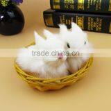 Handmade Real Like Miniature Real Fur Animal Long Ears Bunny Toys thumbnail-4