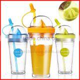 Fruit Infusing Infuser Water Bottle Sports Lemon Juice Bottle For Water Straw Coffee Milk Tea Cup Water Tumbler Child Bottles thumbnail-1