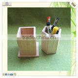 Fashion Office Desk Storaging Decorating Paulownia Wooden Pen Holder thumbnail-1