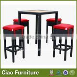 4 chairs bar table outdoor modern rattan bar furniture