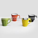 Speckled Solid Color Coffee Mug with Ribbed