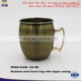 OEM Brushed Finish Copper Mug , SS Mug With Copper Plated thumbnail-1