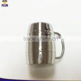 Hard Metal Double Wall S/S Barrel Shaped Stainless Steel Beer Mug thumbnail-2
