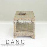 Driago Brown Wicker Table - Outdoor Wicker Table thumbnail-2