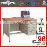 Luoyang Steel Office Furniture Computer Desk, Desktop Computer Table With a Small Cabinet and Drawer thumbnail-2