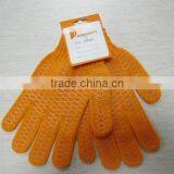 DDSAFETY 2017 Orange Cotton Polyester String Knitted PVC Honey Comb Both Sides Safety Fishing Gloves thumbnail-4