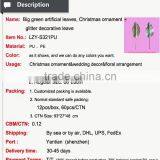Big Green Artificial Leaves Christmas Ornament Glitter Decorative Leave New Product thumbnail-4