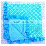 China Low Price High Quality Wholesale Cotton Soft Blanket With Satin Ruffle for Baby Warmer Cover thumbnail-5