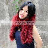 CX-S-26C Fashion Wholesale High Quality Raccoon Fur Scarf For Women thumbnail-2