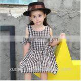 2017 Kids Summer Clothes off Shoulder Plaid Baby Dress Wholesale Western Style Girl Child Dress thumbnail-4