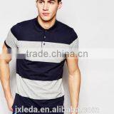 Factory Wholesale 100% Cotton Jersey Wide Stripe Men Polo Shirt Custom Your Own Logo thumbnail-1