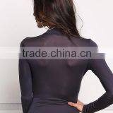 MGOO 2017 New Arrival T-strap Plunge Bodysuits Custom Long Sleeves Tops Polyester Spandex Women Blouses thumbnail-5