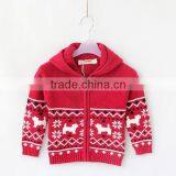 Kids Wool Sweater Hooded Xmas Knitting Cardigan thumbnail-2