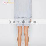 Ladies Deep V Neck Light Blue Cashmere Pullover Sweater thumbnail-2