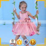 Rose Red Casual Loose Fit Summer Smocked Dresses Party Frocks for Girls thumbnail-1
