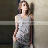 2016 Good Quality China Promotional 100% Cotton Custom Blank Tank Top for Women thumbnail-5
