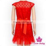 New Model Baby&Girls Plain Red Floral Pattern Lace Fabric Little Girl Wedding Dress thumbnail-1