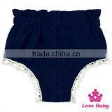 Wholesale Soft Infant Clothes Navy Plain Color Lace Free PP Pants Newborn Baby Boy Beach Shorts Type Diaper thumbnail-1