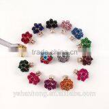 2016 New Arrived Crystal Rose Flowers Stud Earring Colors Wholesale Double Side Flower Design Stud thumbnail-6