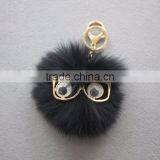 Myfur Cute Style White Fox Fur Pom Pom Keychain Customized Bag Charm thumbnail-4