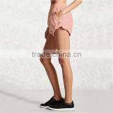 Wholesale Hot Sale Women Roll-tab Elasticized Waist Linen Sport Gym Shorts thumbnail-6