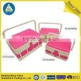 Knitted Type With Fabric Covering Oval Shape Sewing Basket thumbnail-2