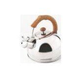 3 L, 0.3mm Stainless Steel Whistling Water Kettle With Brown Moving Handle thumbnail-1