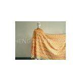 Stretch Heavy African Lace Fabric Peach Yellow For Wedding Dress