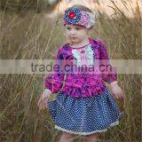 Top Quality Cute Children Boutique Dress for Fall Little Gril Stripe Ruffle Dress thumbnail-5