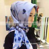 Blue Flower Muslim Simple Hood Scarf Hijabs/wuxe Solid Color Pretty Muslim Hijab/lual Fashion Muslim Hijab