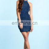 Online High Neck Denim Dresses Bodycon Dress Ladies Denim Dress 2015 thumbnail-5
