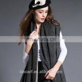 Wholesal Higher Quality 100% Cashmere Scarf Pashmina Grey thumbnail-2