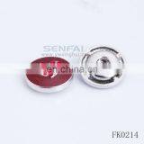 Nickel Free Wholesale Cheap Easy Button Red Crystal Heart Metal Snap Button