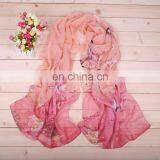 Digital Printing Custom Design Big Squsre Silk Chiffon Scarf thumbnail-5