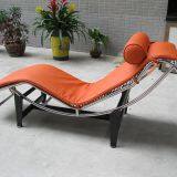 Vintage Original Le Corbusier Cassina LC4 Chaise Lounge Chair Black Leather thumbnail-2