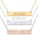 DIY Necklace Women Name Necklace Jewelry Stainless Steel Bar Necklace Jewelry