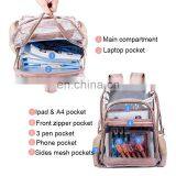 2019 Fashion Lady Girl Large Capacity Pink Clear Transparent PVC Backpack School Bag Rucksack thumbnail-6