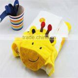 100% Cotton Hooded Baby Bathrobe, Baby Hooded Bath Towel thumbnail-4